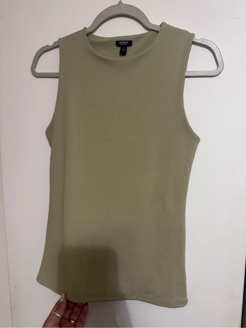 Express Olive Green Crewneck -Body Contour